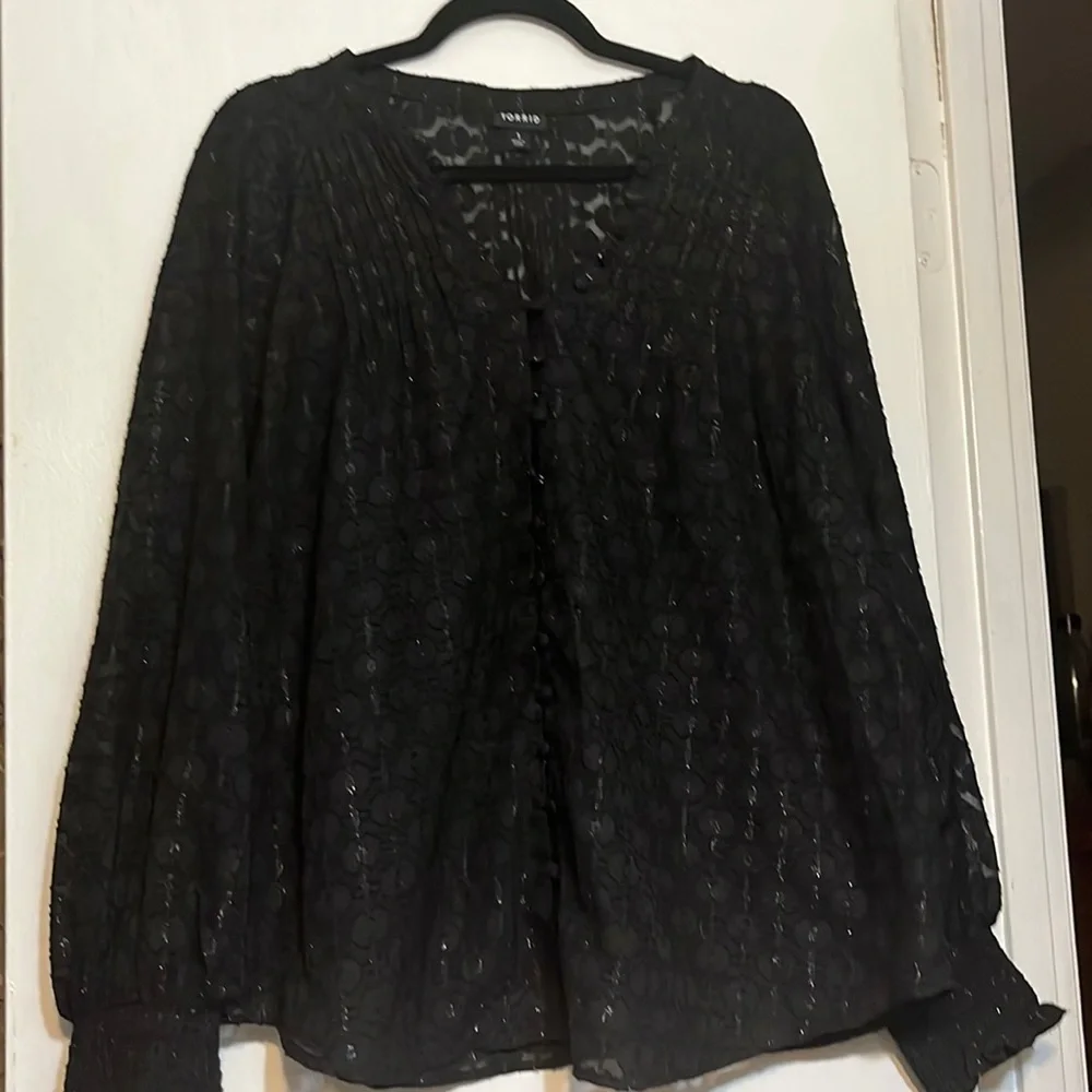 Size 1, Torrid, Long Sleeve Blouse - Picture 1 of 4